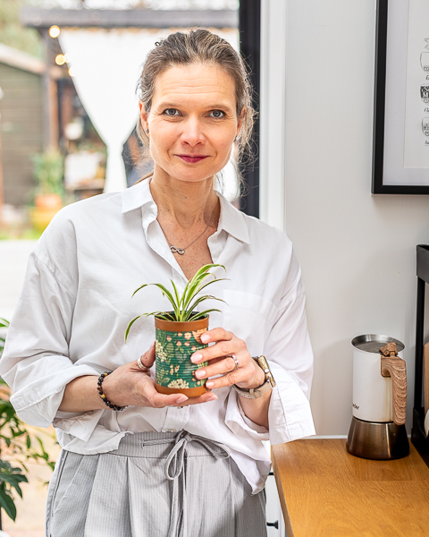 branding photography for stager designer property manager - portrait with plant